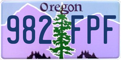 OR license plate 982FPF