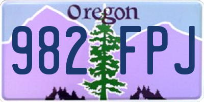 OR license plate 982FPJ