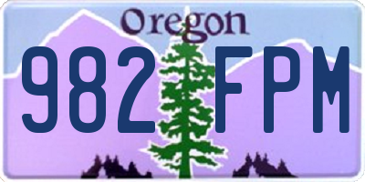 OR license plate 982FPM