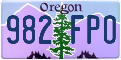 OR license plate 982FPO