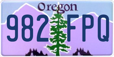 OR license plate 982FPQ