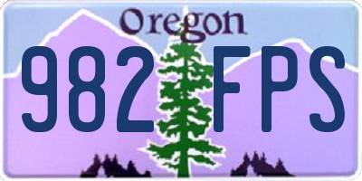 OR license plate 982FPS