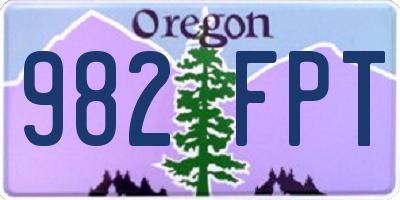 OR license plate 982FPT