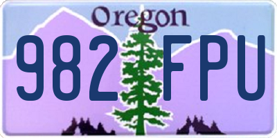 OR license plate 982FPU