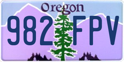 OR license plate 982FPV