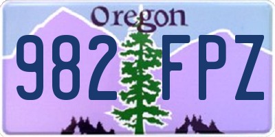 OR license plate 982FPZ