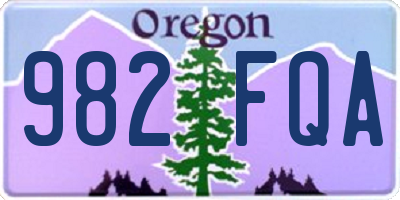 OR license plate 982FQA