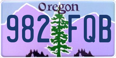 OR license plate 982FQB