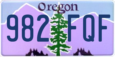 OR license plate 982FQF