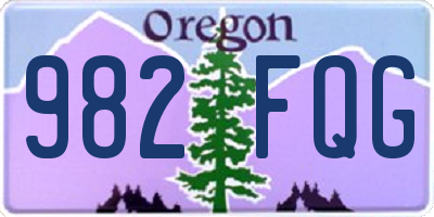 OR license plate 982FQG
