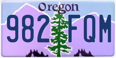 OR license plate 982FQM