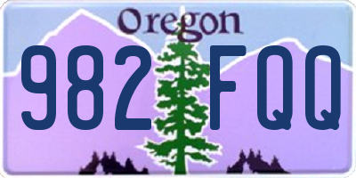 OR license plate 982FQQ