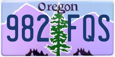 OR license plate 982FQS