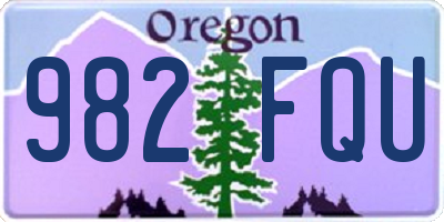 OR license plate 982FQU