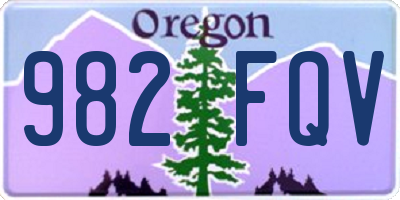 OR license plate 982FQV
