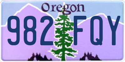 OR license plate 982FQY