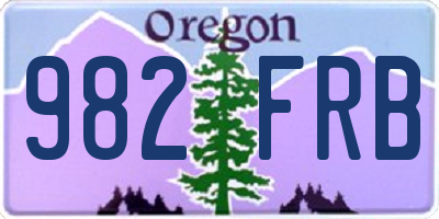 OR license plate 982FRB