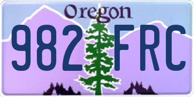 OR license plate 982FRC