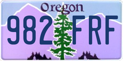 OR license plate 982FRF