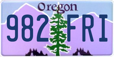OR license plate 982FRI