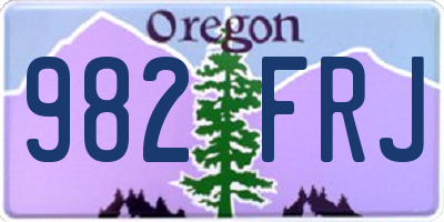 OR license plate 982FRJ