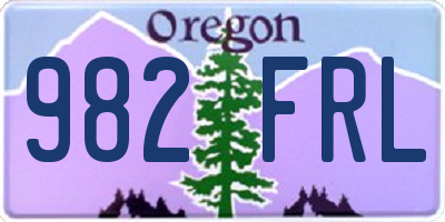 OR license plate 982FRL