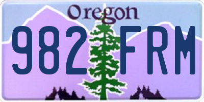 OR license plate 982FRM