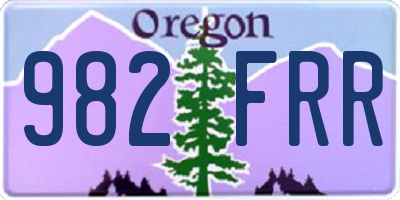 OR license plate 982FRR