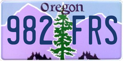 OR license plate 982FRS