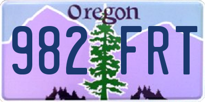 OR license plate 982FRT