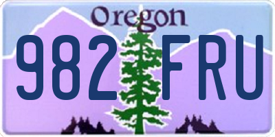 OR license plate 982FRU