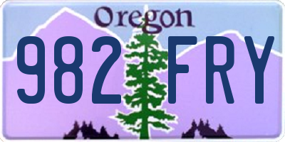 OR license plate 982FRY