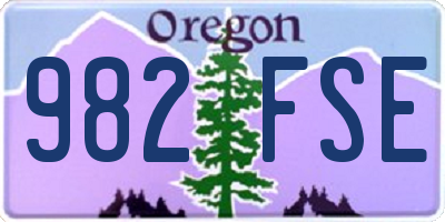 OR license plate 982FSE