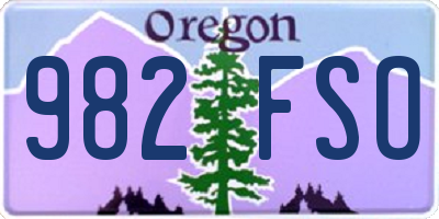 OR license plate 982FSO