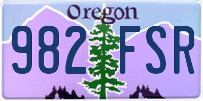OR license plate 982FSR