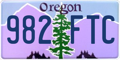 OR license plate 982FTC