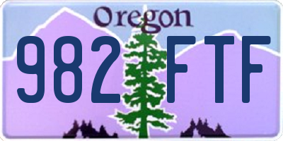 OR license plate 982FTF