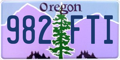 OR license plate 982FTI