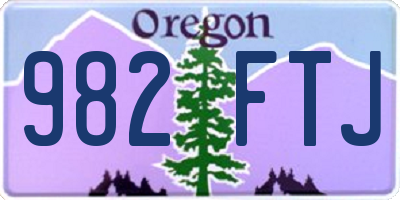 OR license plate 982FTJ