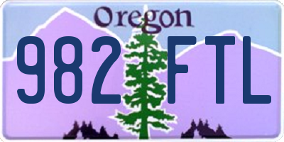 OR license plate 982FTL