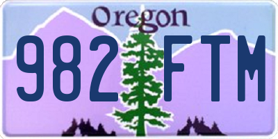 OR license plate 982FTM