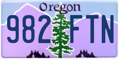 OR license plate 982FTN