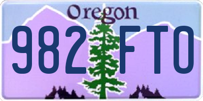 OR license plate 982FTO