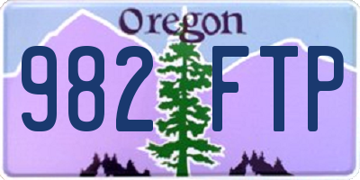 OR license plate 982FTP