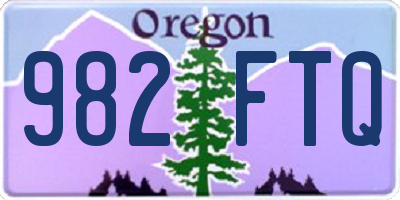OR license plate 982FTQ