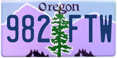 OR license plate 982FTW