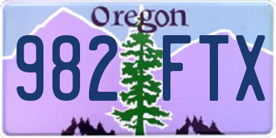 OR license plate 982FTX