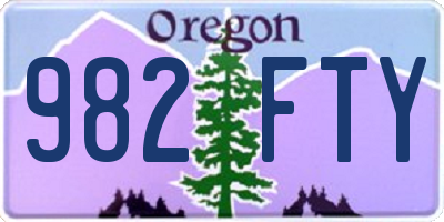 OR license plate 982FTY