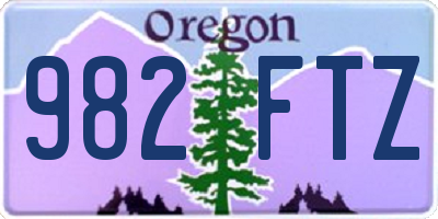 OR license plate 982FTZ