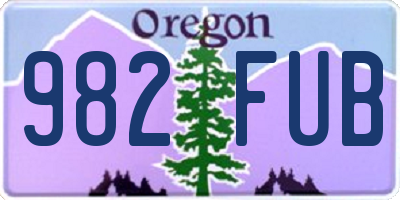OR license plate 982FUB